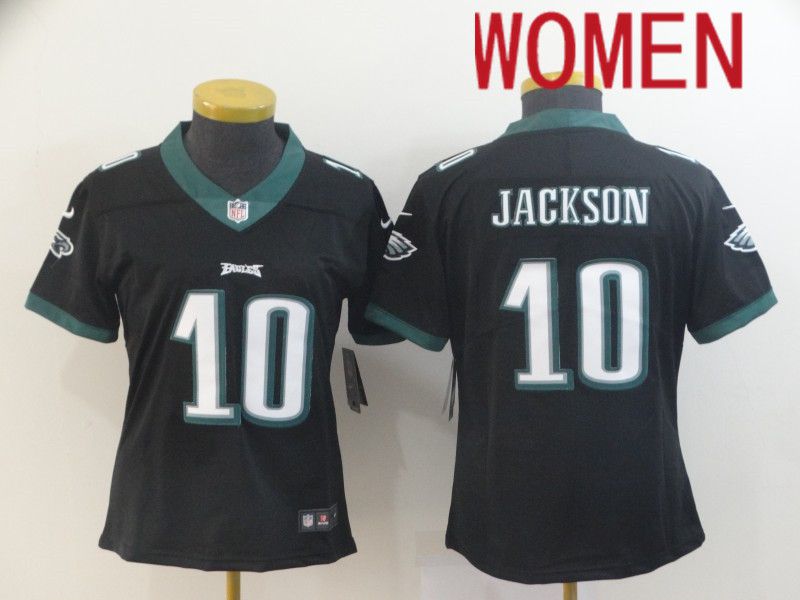 Women Philadelphia Eagles #10 Jackson Black Nike Vapor Untouchable Limited NFL Jersey->women nfl jersey->Women Jersey